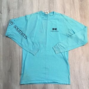 Simply Southern Blue Long Sleeve Shirt Small Pursuit of Preppiness Owl